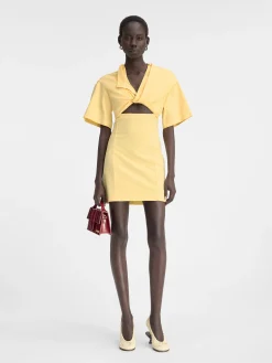 Hot Jacquemus De Bahia T-shirtjurk LightYellow