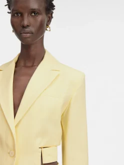 Fashion Jacquemus De Bari jurk PaleYellow
