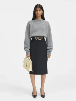 Hot Jacquemus De Bari midi-rok Black