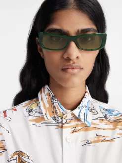 Online Jacquemus De Capri zonnebril DarkGreen