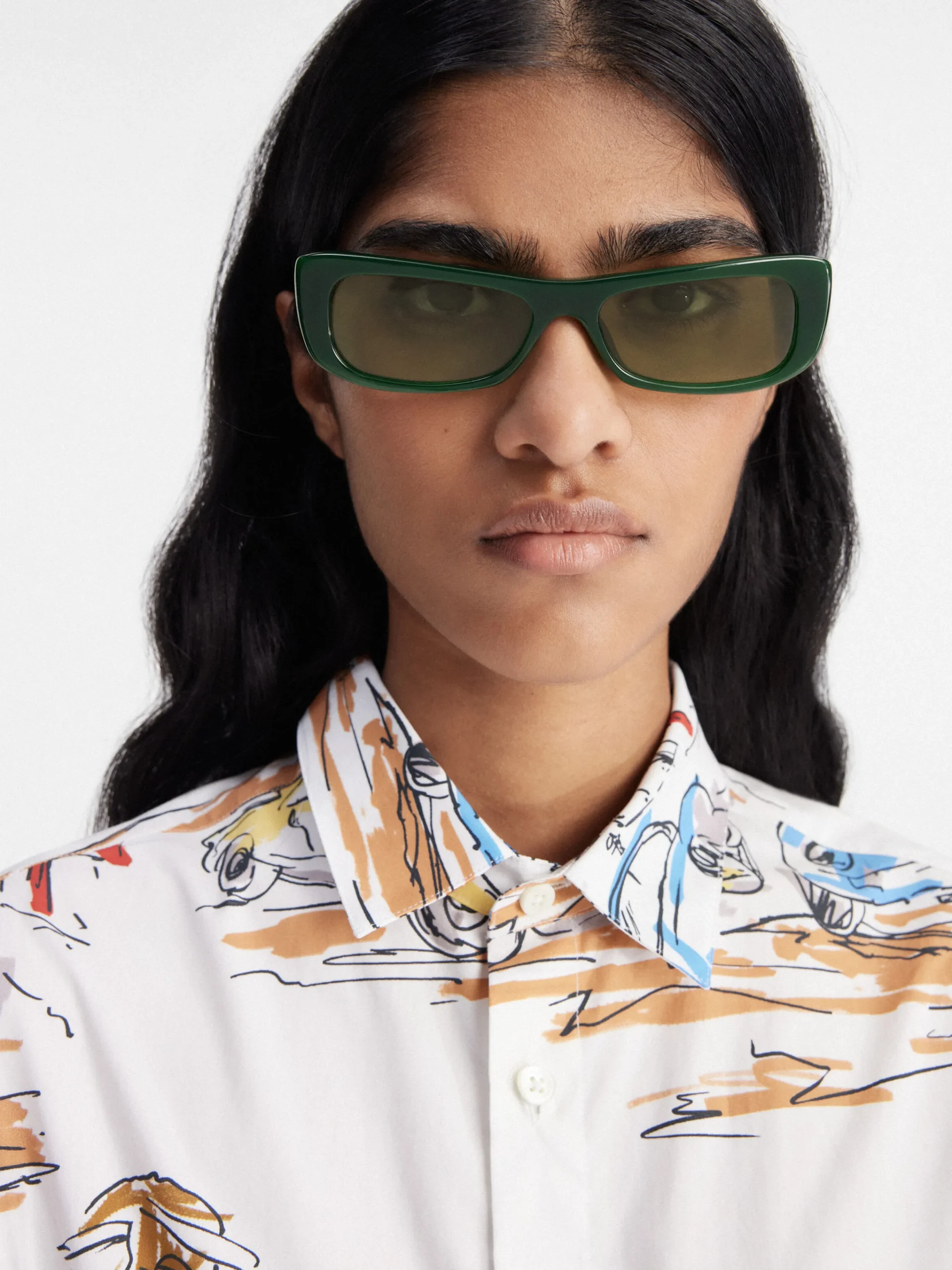Online Jacquemus De Capri zonnebril DarkGreen