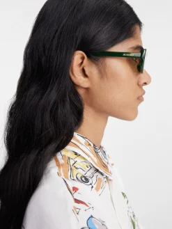 Online Jacquemus De Capri zonnebril DarkGreen