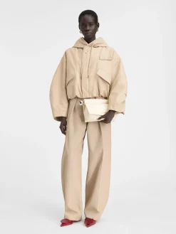 Fashion Jacquemus De Caraco cropped parka Beige