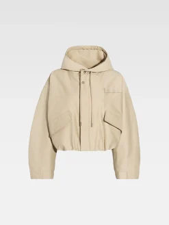 Fashion Jacquemus De Caraco cropped parka Beige