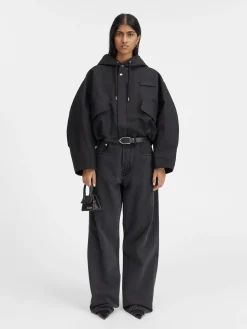 Sale Jacquemus De Caraco cropped parka Black