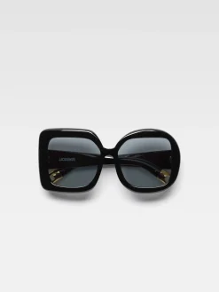 Online Jacquemus De Carré Rond zonnebril Black