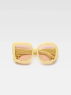 Outlet Jacquemus De Carré Rond zonnebril PaleYellow