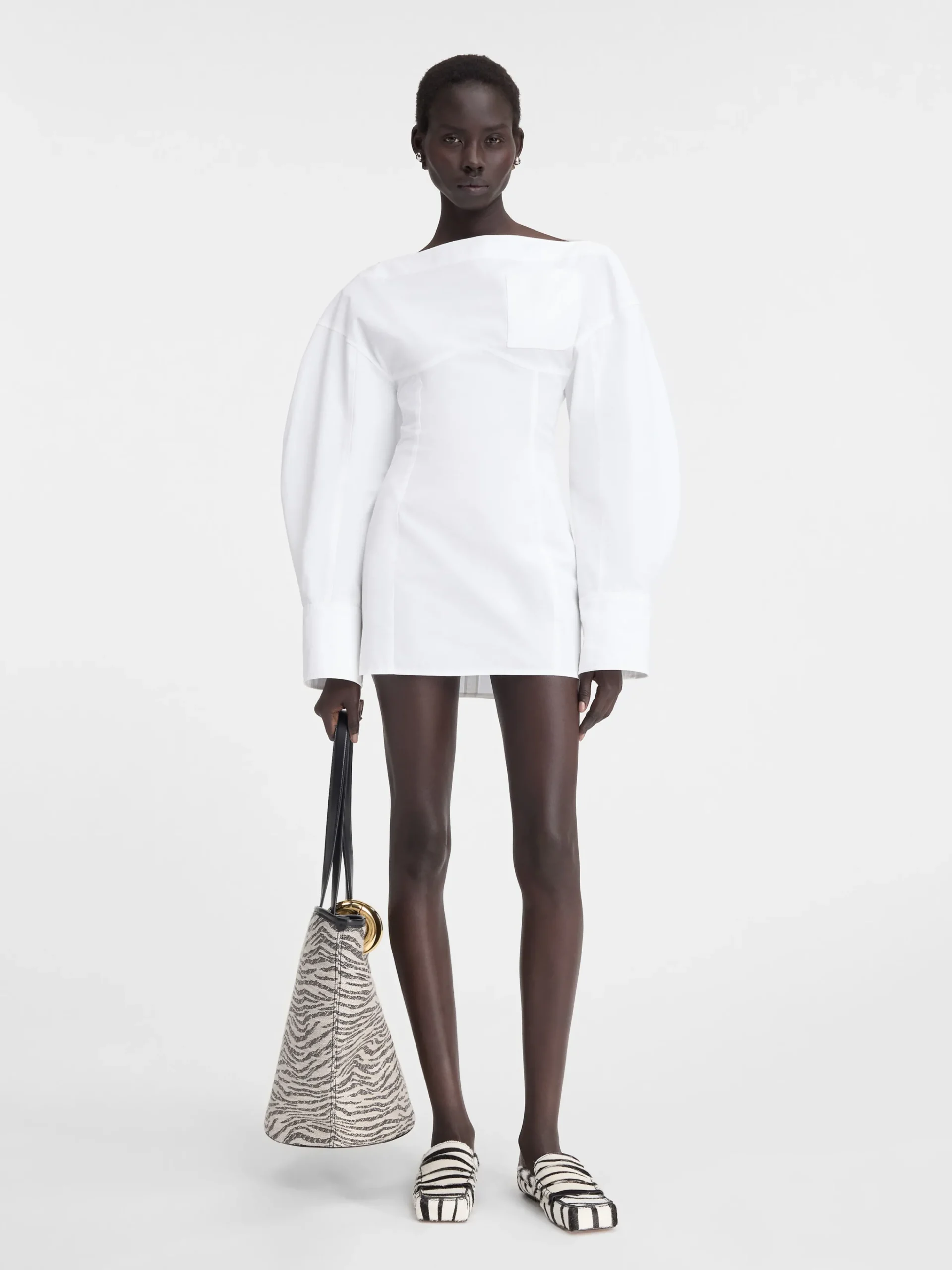 Hot Jacquemus De Casaco overhemdjurk White