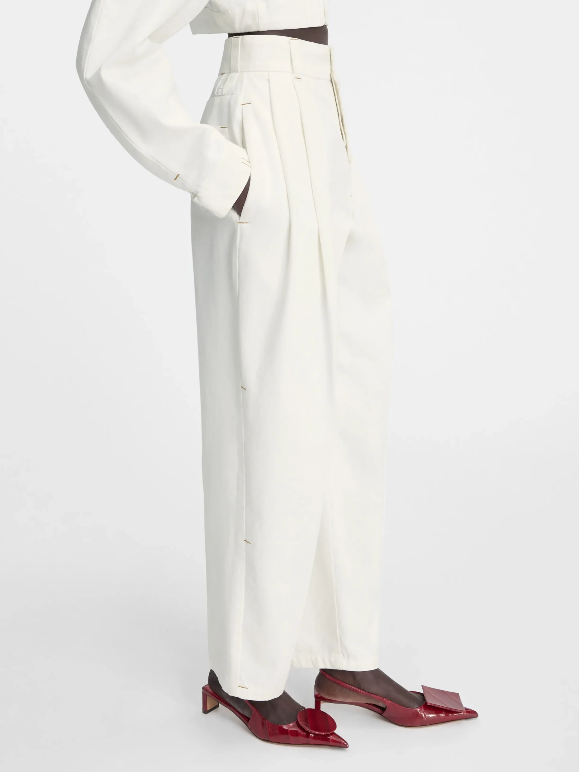 Outlet Jacquemus De Curzio de-Nîmes denim broek Off-White