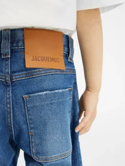 Discount Jacquemus De de-Nîmes denim broek voor kinderen Blue/Tabac