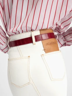 Outlet Jacquemus De de-Nîmes denim rok Off-white/Tabac