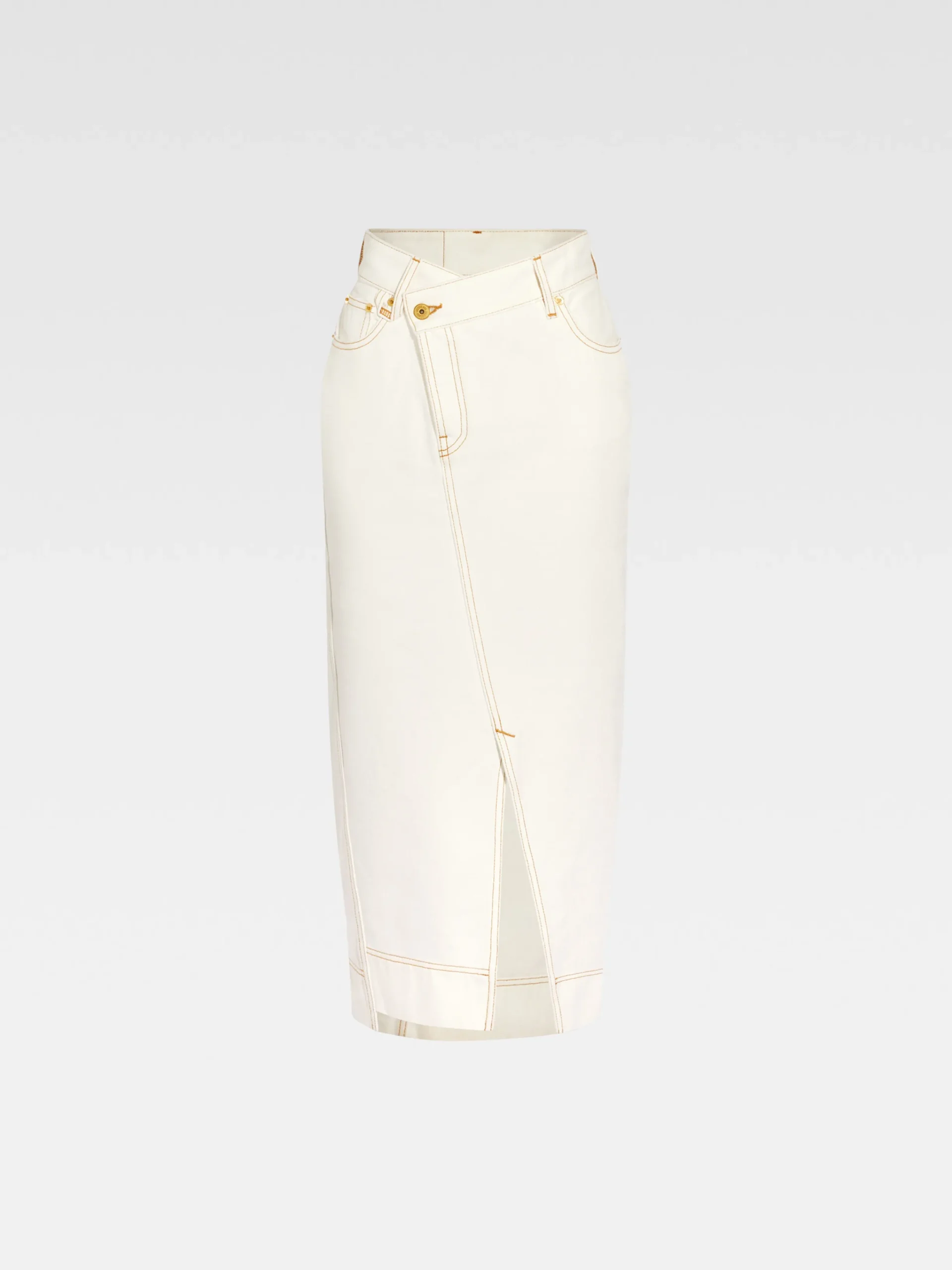 Outlet Jacquemus De de-Nîmes denim rok Off-white/Tabac