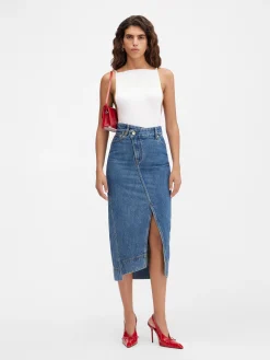 Best Jacquemus De de-Nîmes denim rok Blue/Tabac