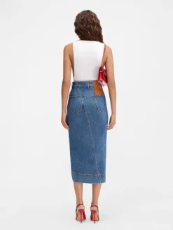 Best Jacquemus De de-N&icirc;mes denim rok Blue/Tabac
