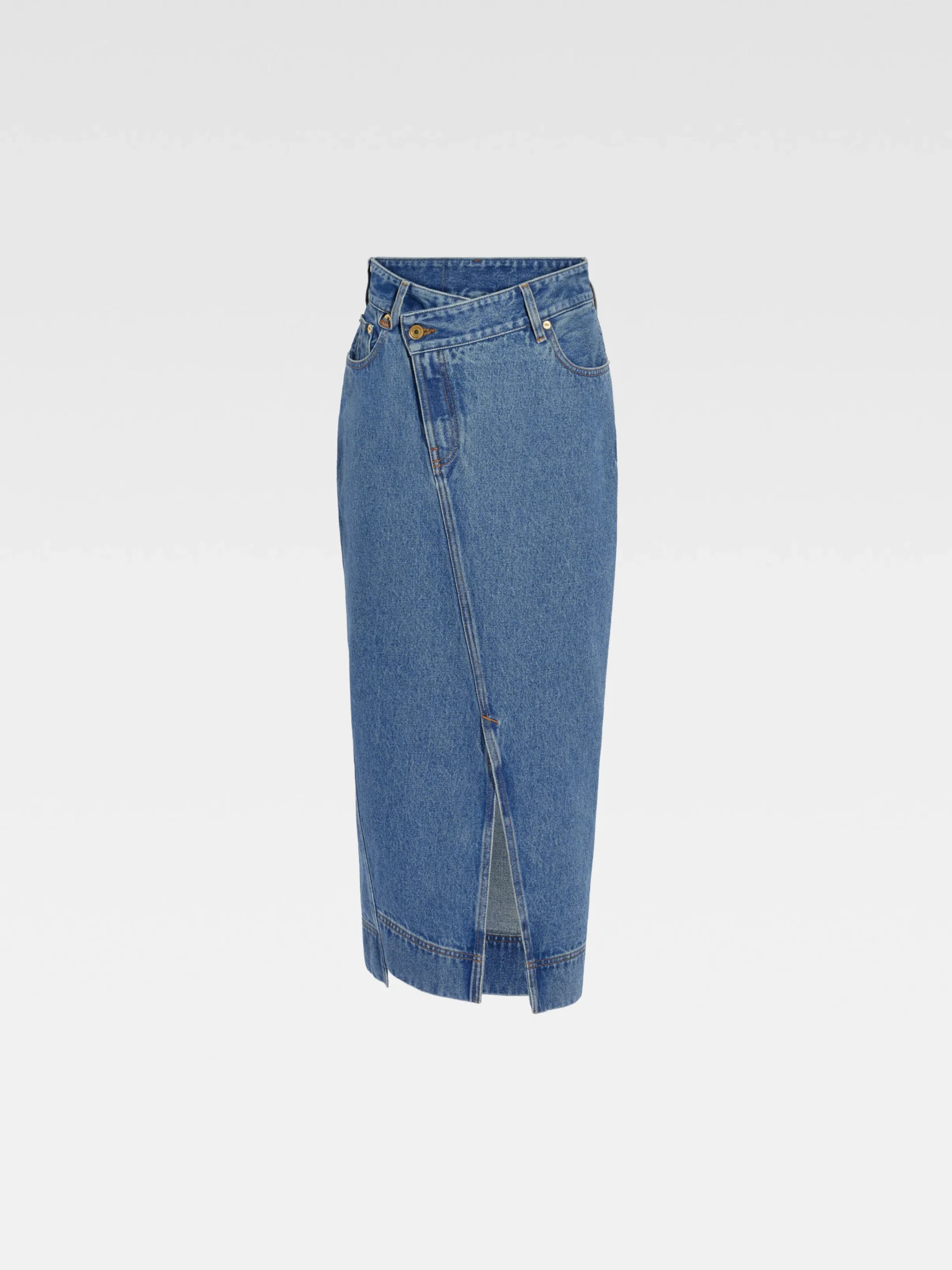 Best Jacquemus De de-Nîmes denim rok Blue/Tabac