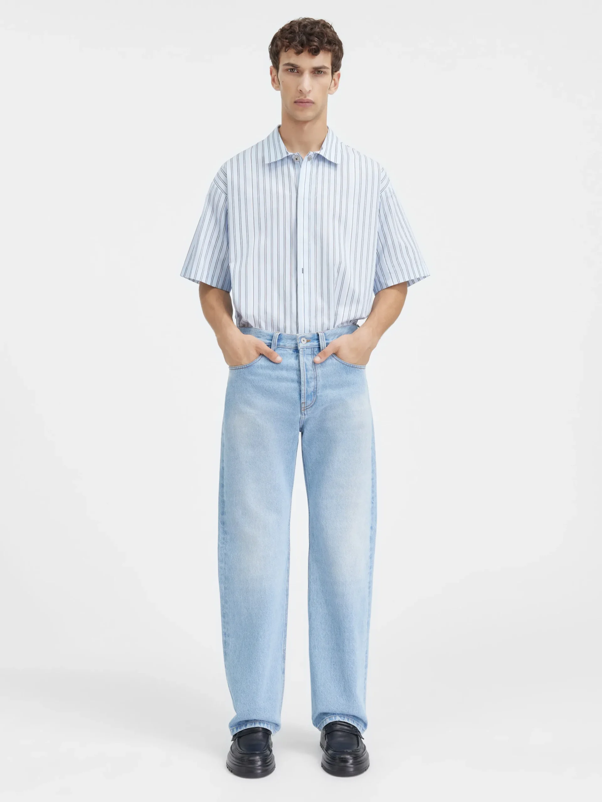 Best Jacquemus De de-Nîmes rechte denim broek LightBlue/Tabac