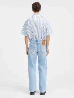 Best Jacquemus De de-N&icirc;mes rechte denim broek LightBlue/Tabac