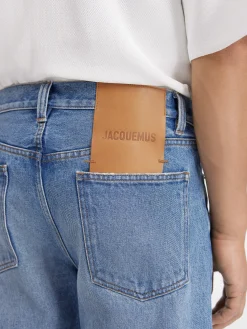 Sale Jacquemus De de-Nîmes rechte denim broek Blue/Tabac