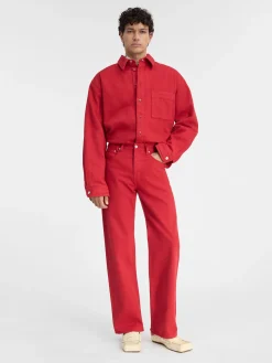 Clearance Jacquemus De de-Nîmes rechte denim broek Red