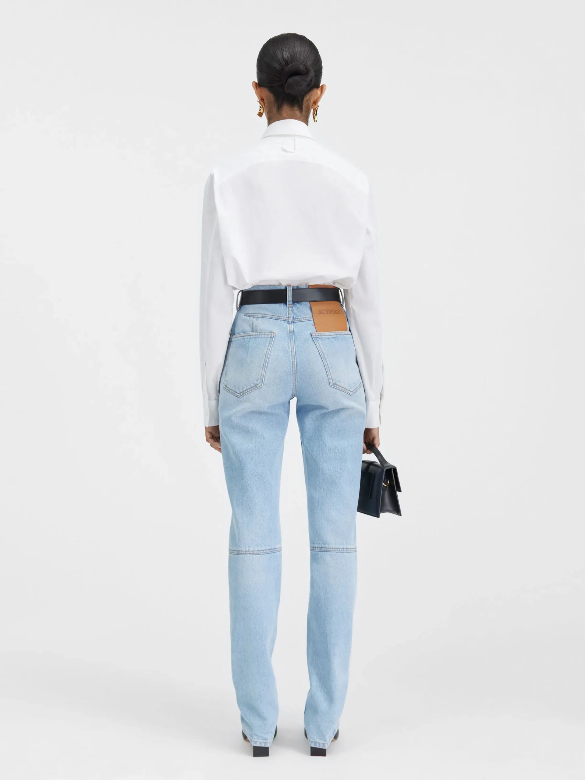 Outlet Jacquemus De de-Nîmes rechte denim broek LightBlue/Tabac