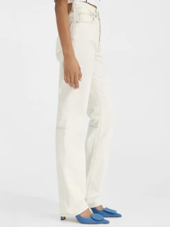 Fashion Jacquemus De de-Nîmes rechte denim broek Off-white/Tabac