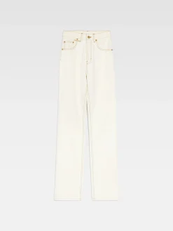 Fashion Jacquemus De de-Nîmes rechte denim broek Off-white/Tabac