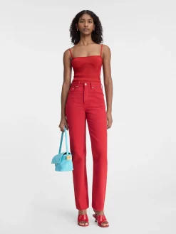 Outlet Jacquemus De de-N&icirc;mes rechte denim broek Red