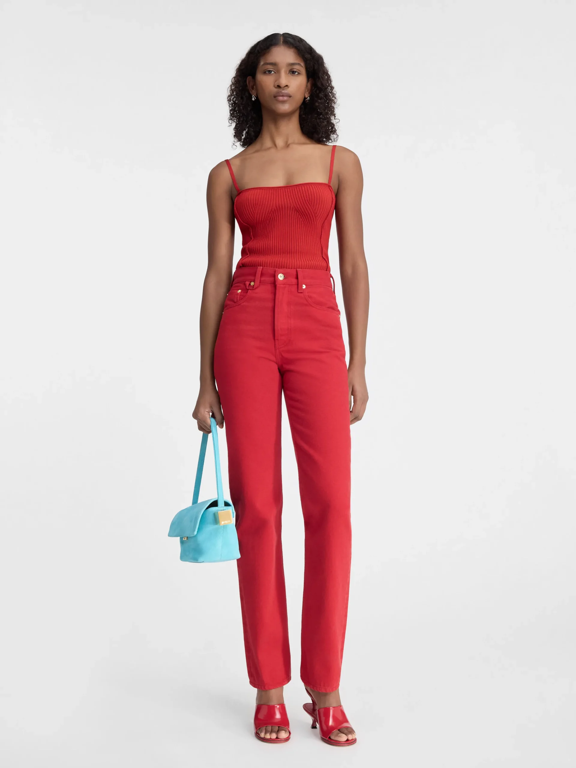 Outlet Jacquemus De de-Nîmes rechte denim broek Red