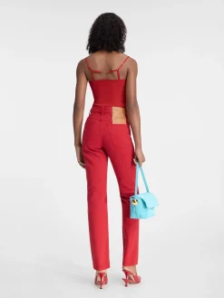 Outlet Jacquemus De de-N&icirc;mes rechte denim broek Red