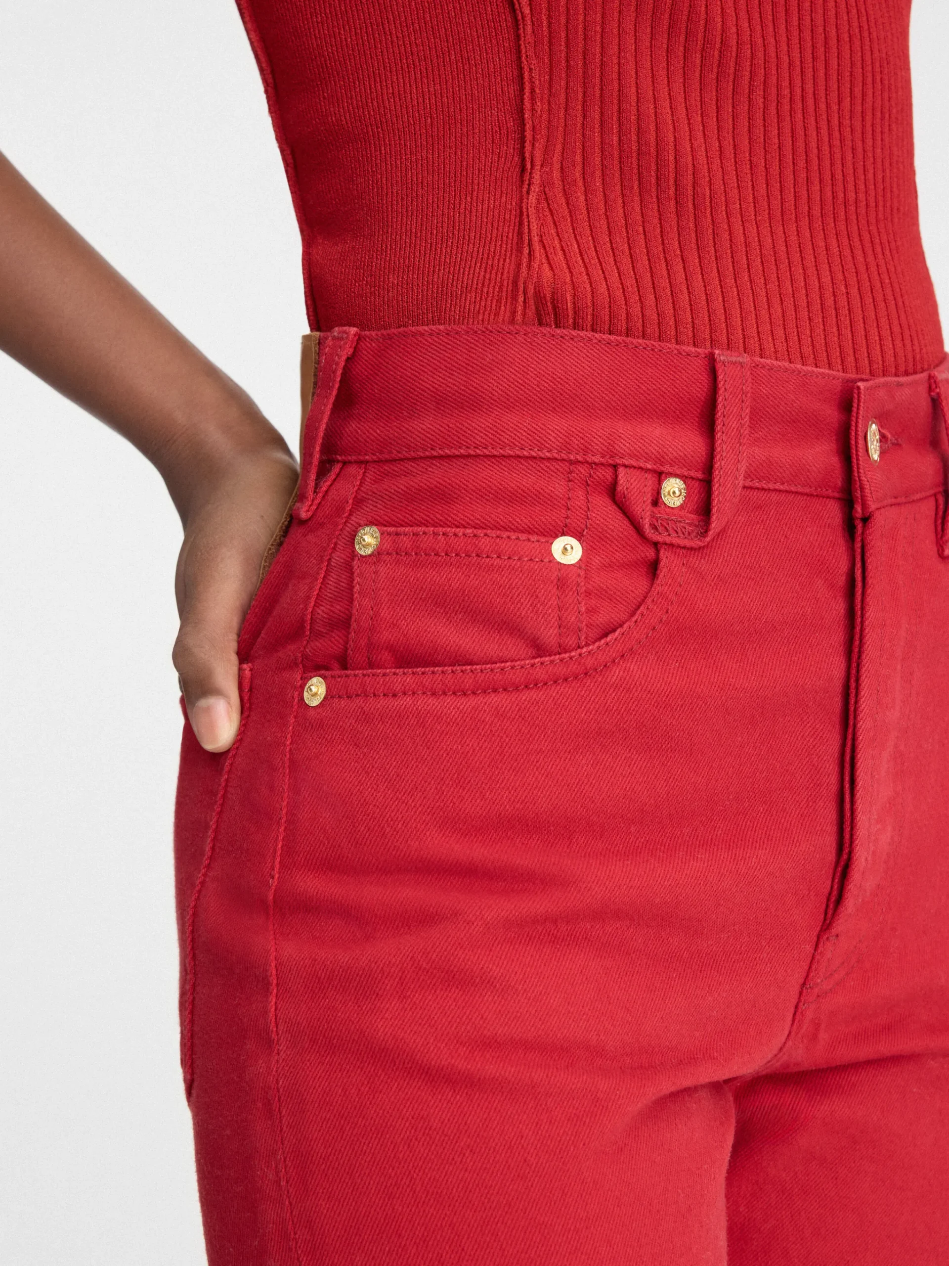Outlet Jacquemus De de-Nîmes rechte denim broek Red