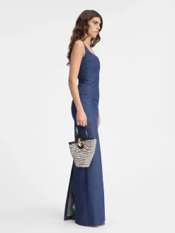 Fashion Jacquemus De de-N&icirc;mes Spoglio denim jurk Navy