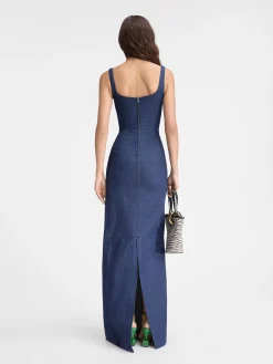 Fashion Jacquemus De de-Nîmes Spoglio denim jurk Navy