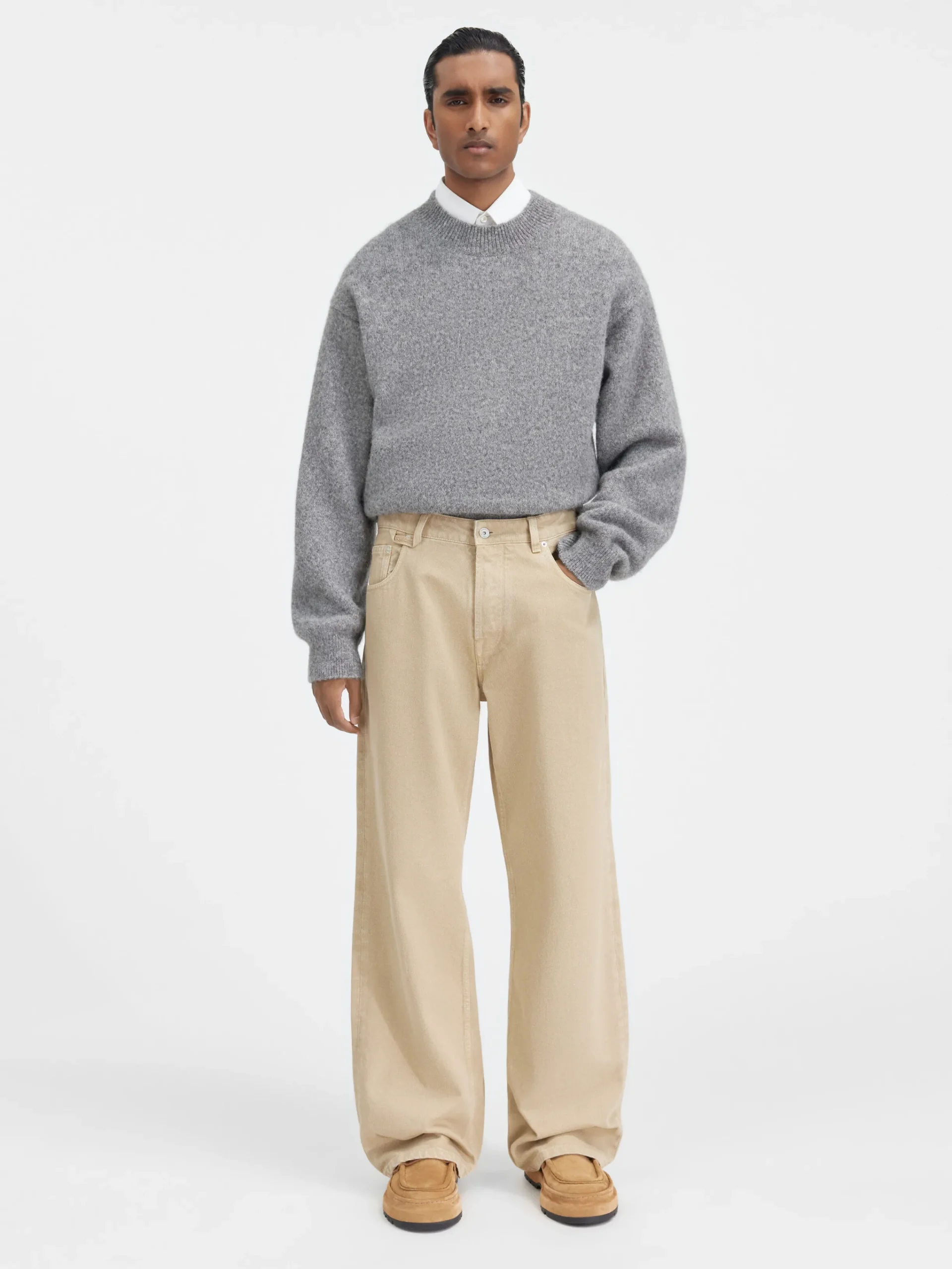 Outlet Jacquemus De de-Nîmes wijde denim broek Beige