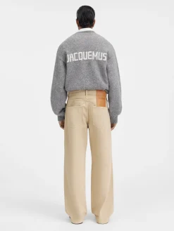 Outlet Jacquemus De de-N&icirc;mes wijde denim broek Beige