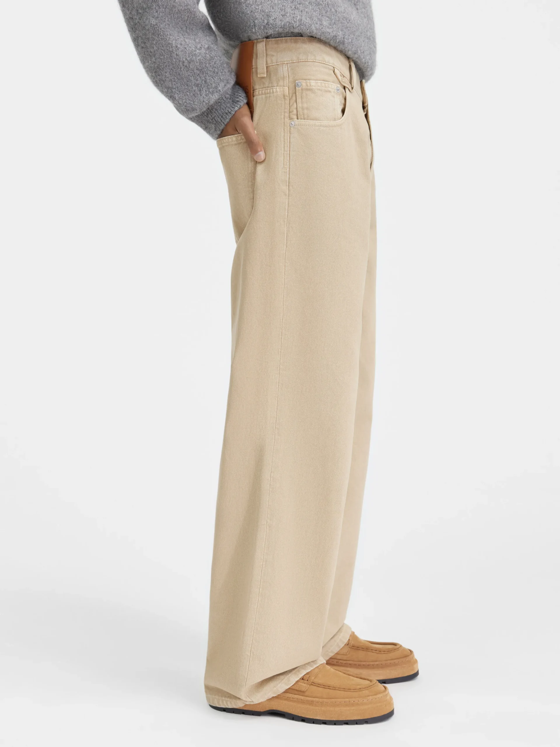 Outlet Jacquemus De de-Nîmes wijde denim broek Beige