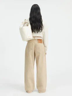 Outlet Jacquemus De de-Nîmes wijde denim broek Beige