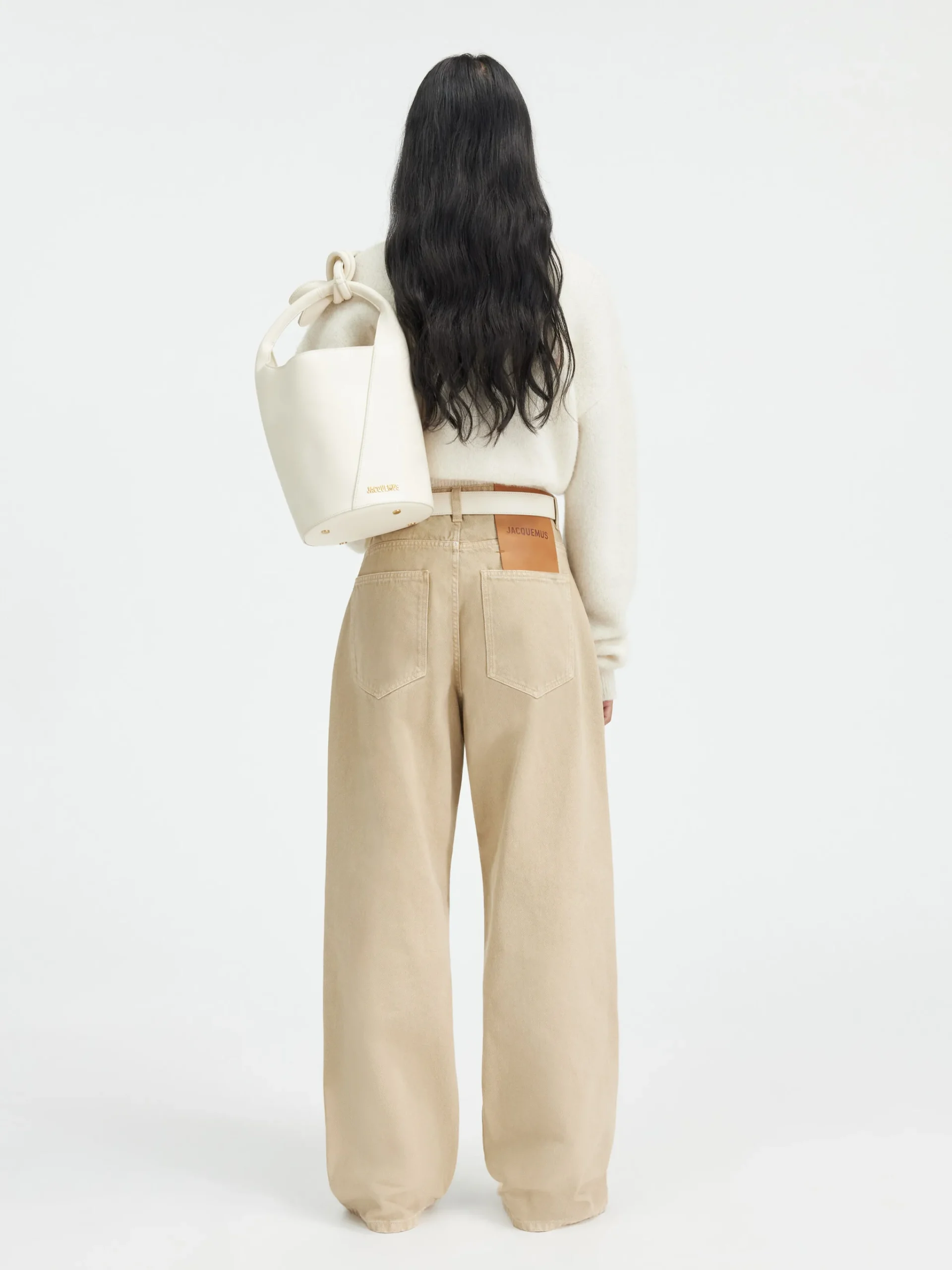 Outlet Jacquemus De de-Nîmes wijde denim broek Beige