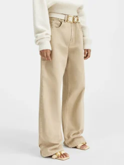 Outlet Jacquemus De de-Nîmes wijde denim broek Beige
