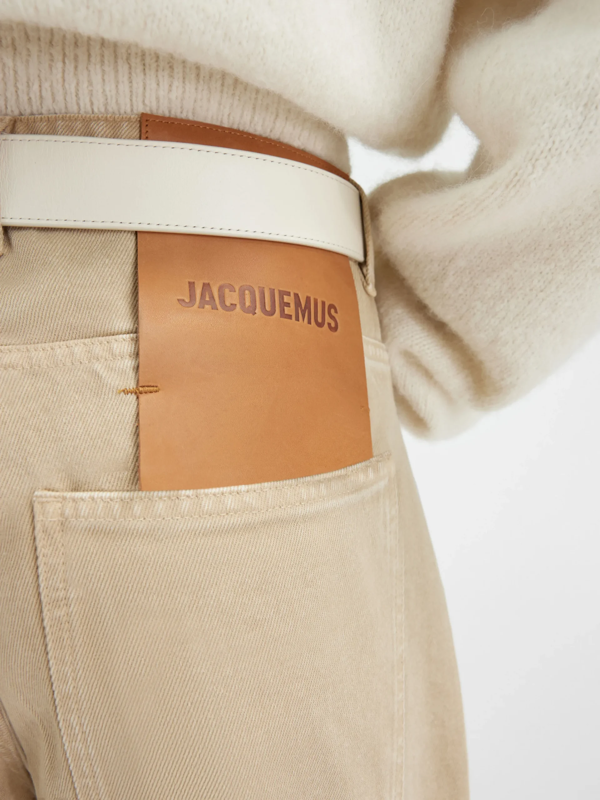 Outlet Jacquemus De de-Nîmes wijde denim broek Beige