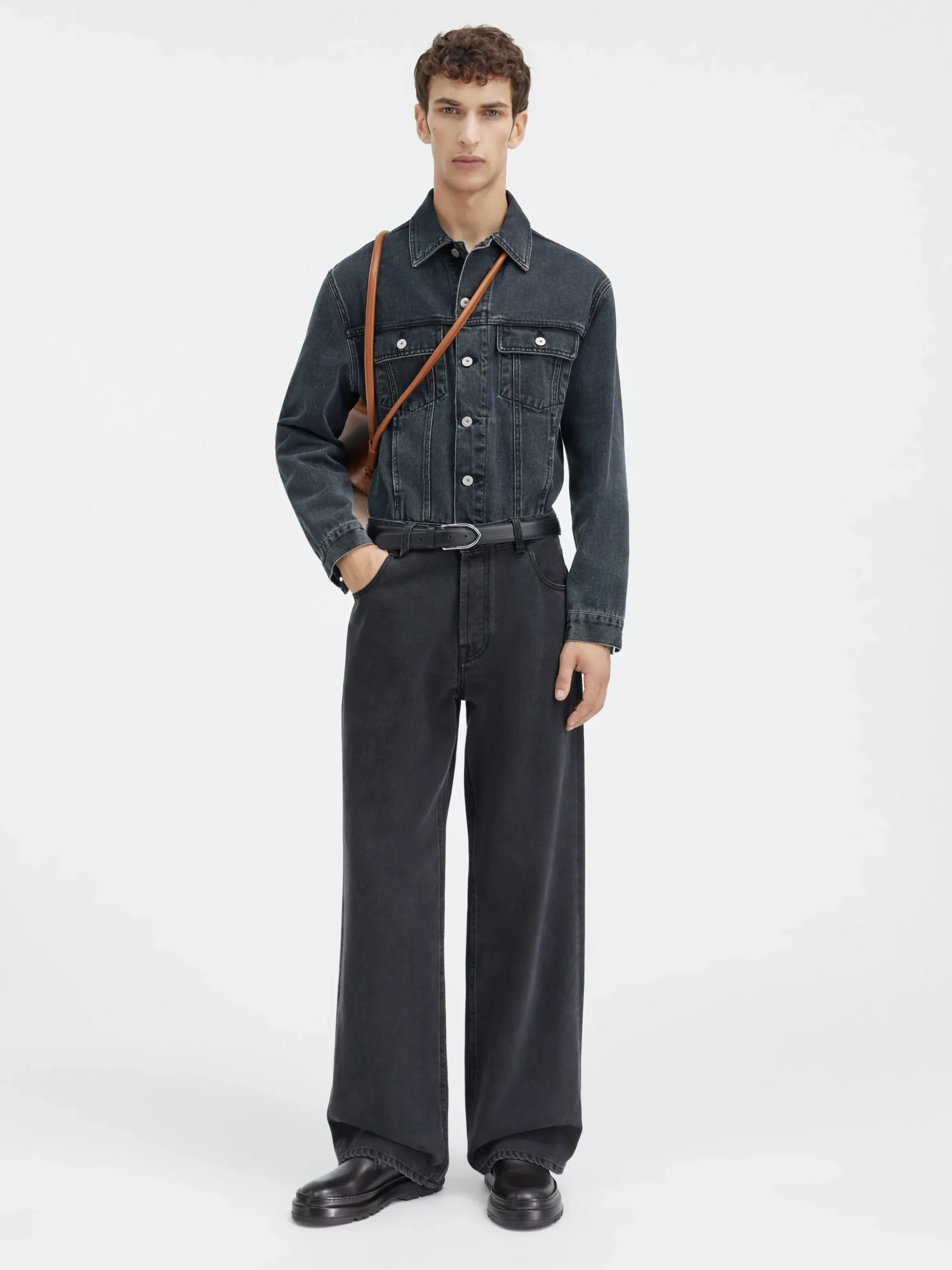 Hot Jacquemus De de-Nîmes wijde denim broek Black
