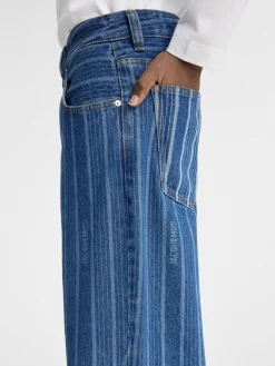 Online Jacquemus De de-Nîmes wijde denim broek PrintBlueStripes