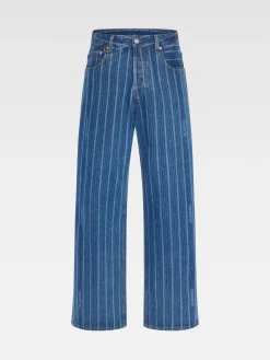 Online Jacquemus De de-Nîmes wijde denim broek PrintBlueStripes