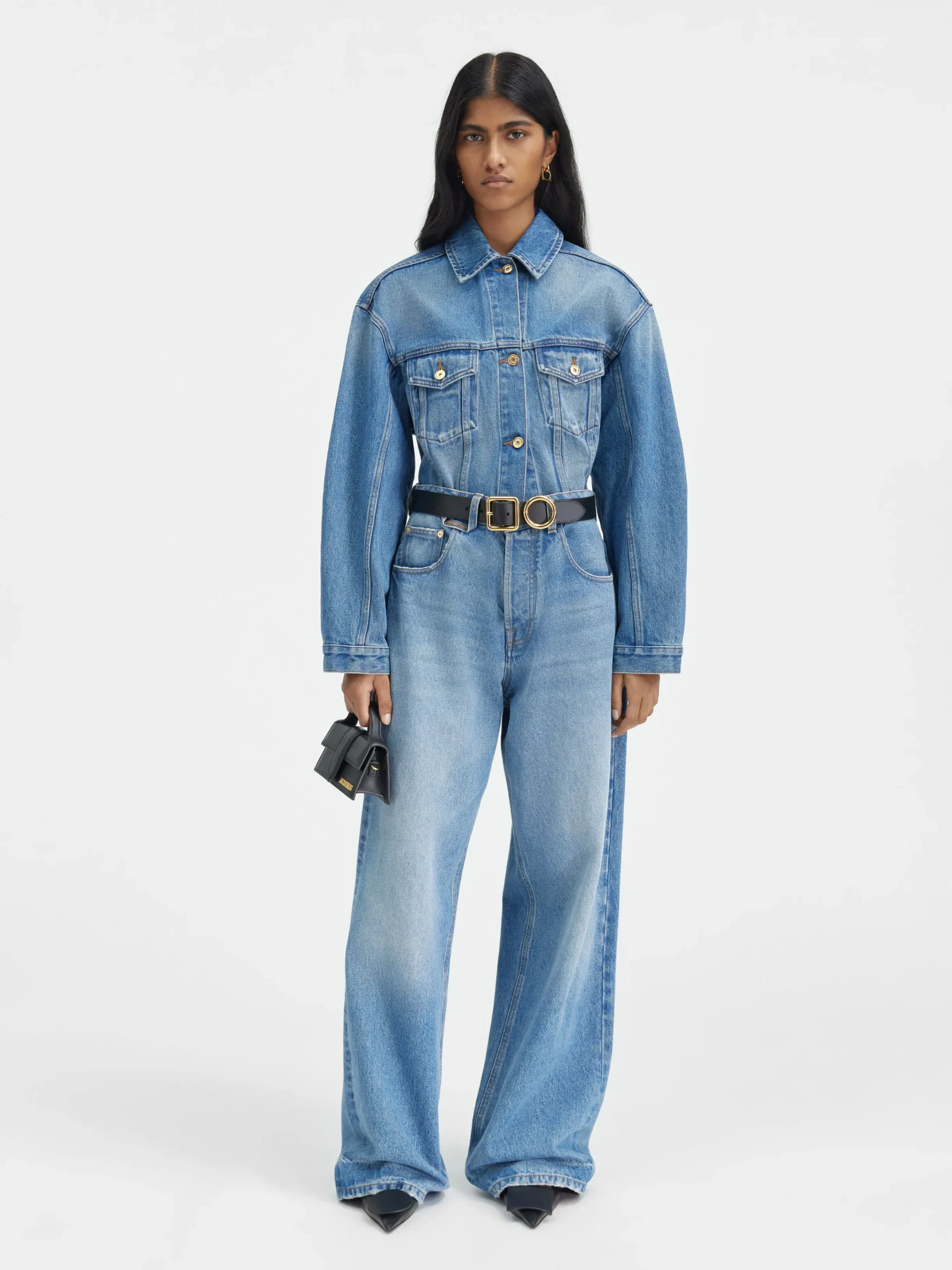 Best Jacquemus De de-Nîmes wijde denim broek Blue/Tabac