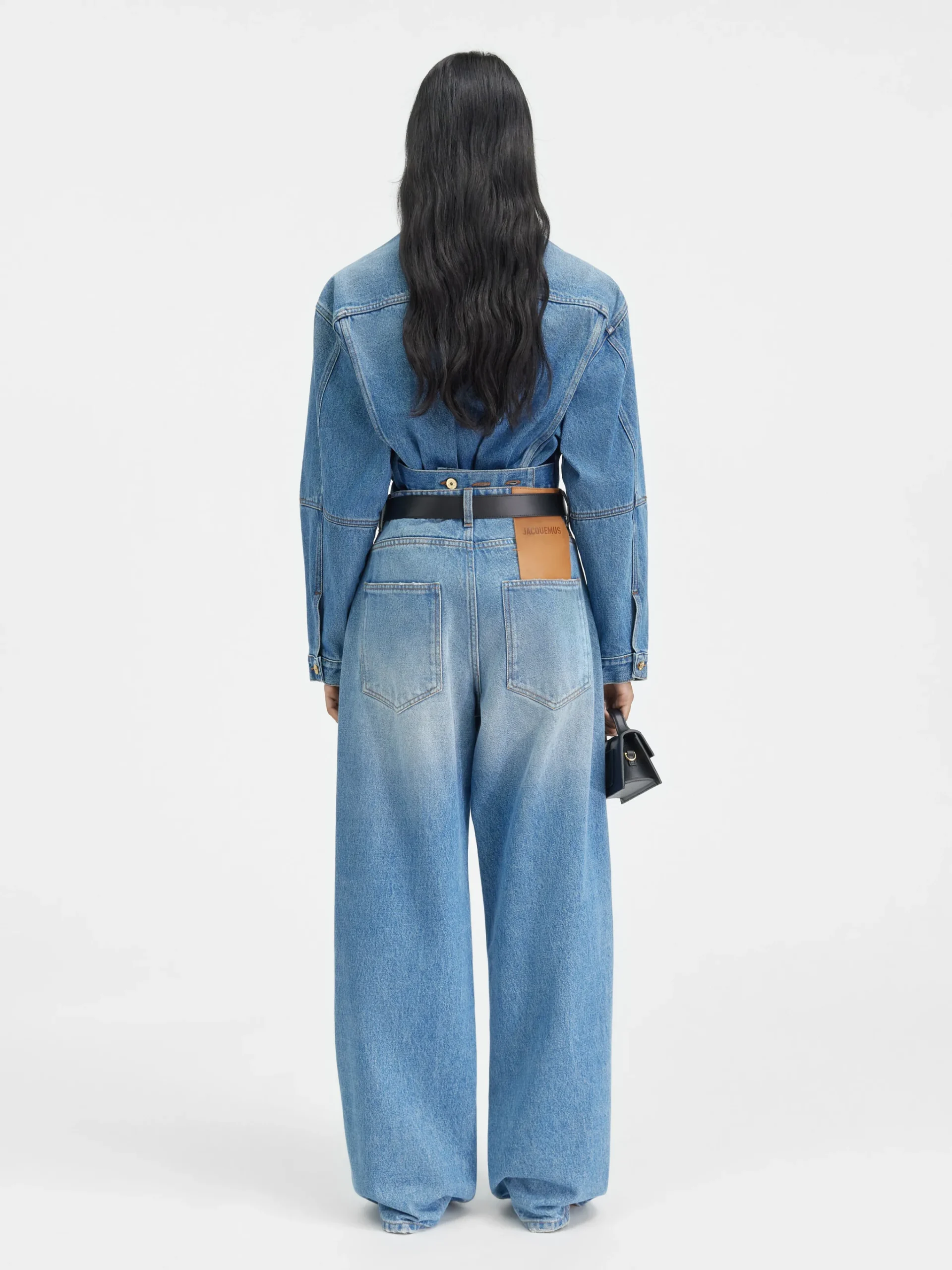 Best Jacquemus De de-Nîmes wijde denim broek Blue/Tabac