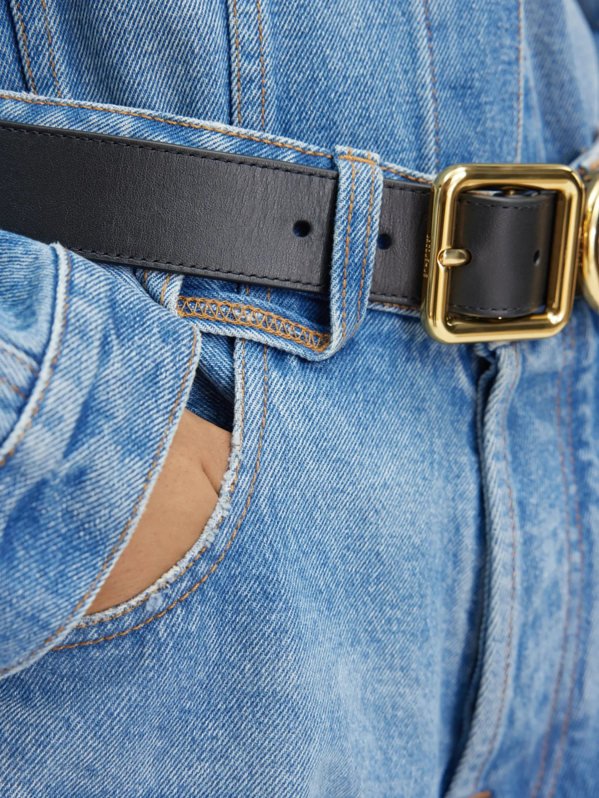 Best Jacquemus De de-Nîmes wijde denim broek Blue/Tabac