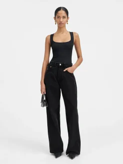 Clearance Jacquemus De de-N&icirc;mes wijde denim broek Black