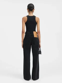 Clearance Jacquemus De de-N&icirc;mes wijde denim broek Black
