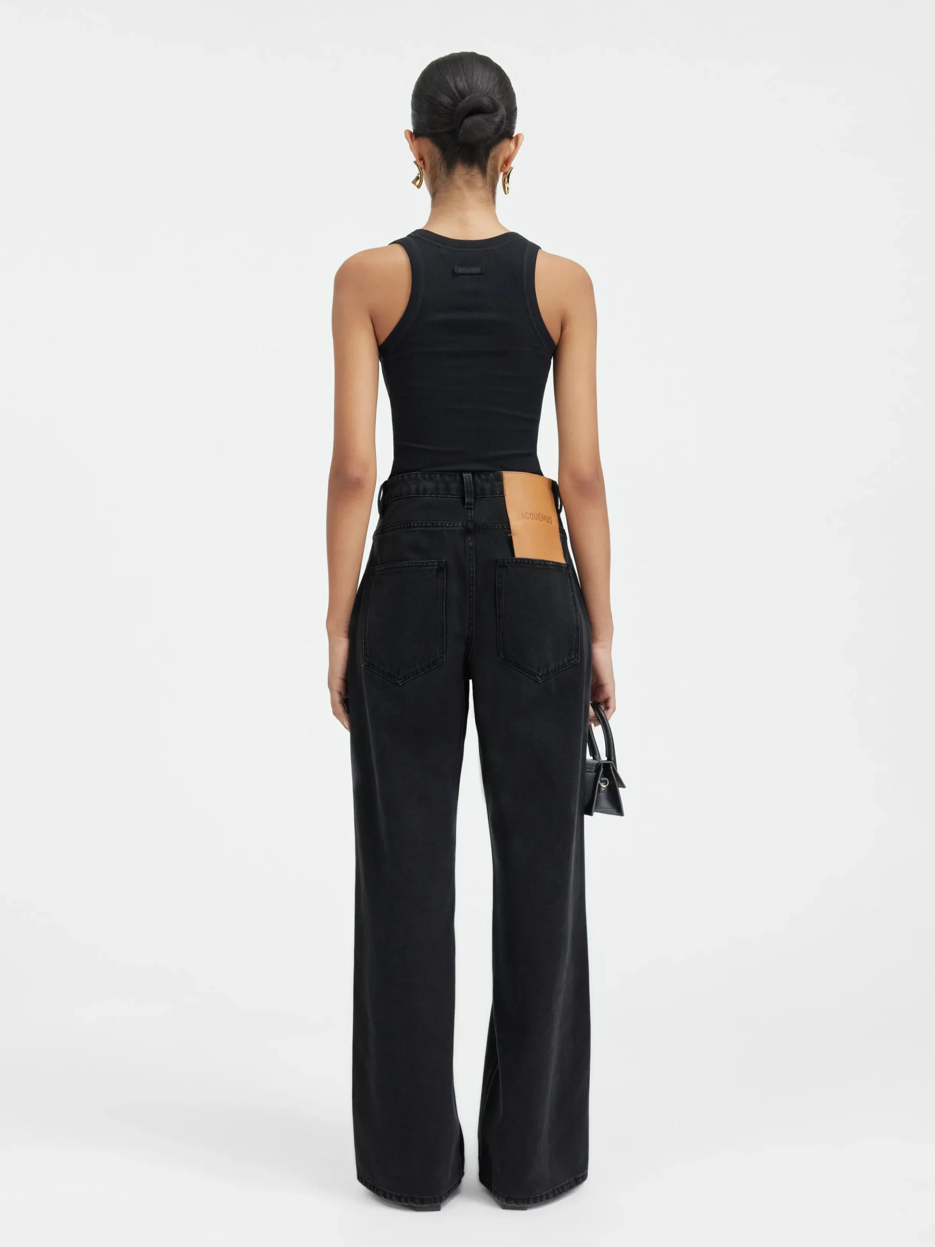 Clearance Jacquemus De de-Nîmes wijde denim broek Black