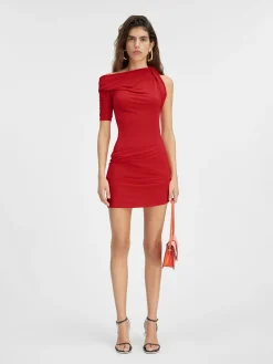 Hot Jacquemus De Drapeado mini jurk DarkRed