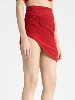 Sale Jacquemus De Drapeado mini rok DarkRed
